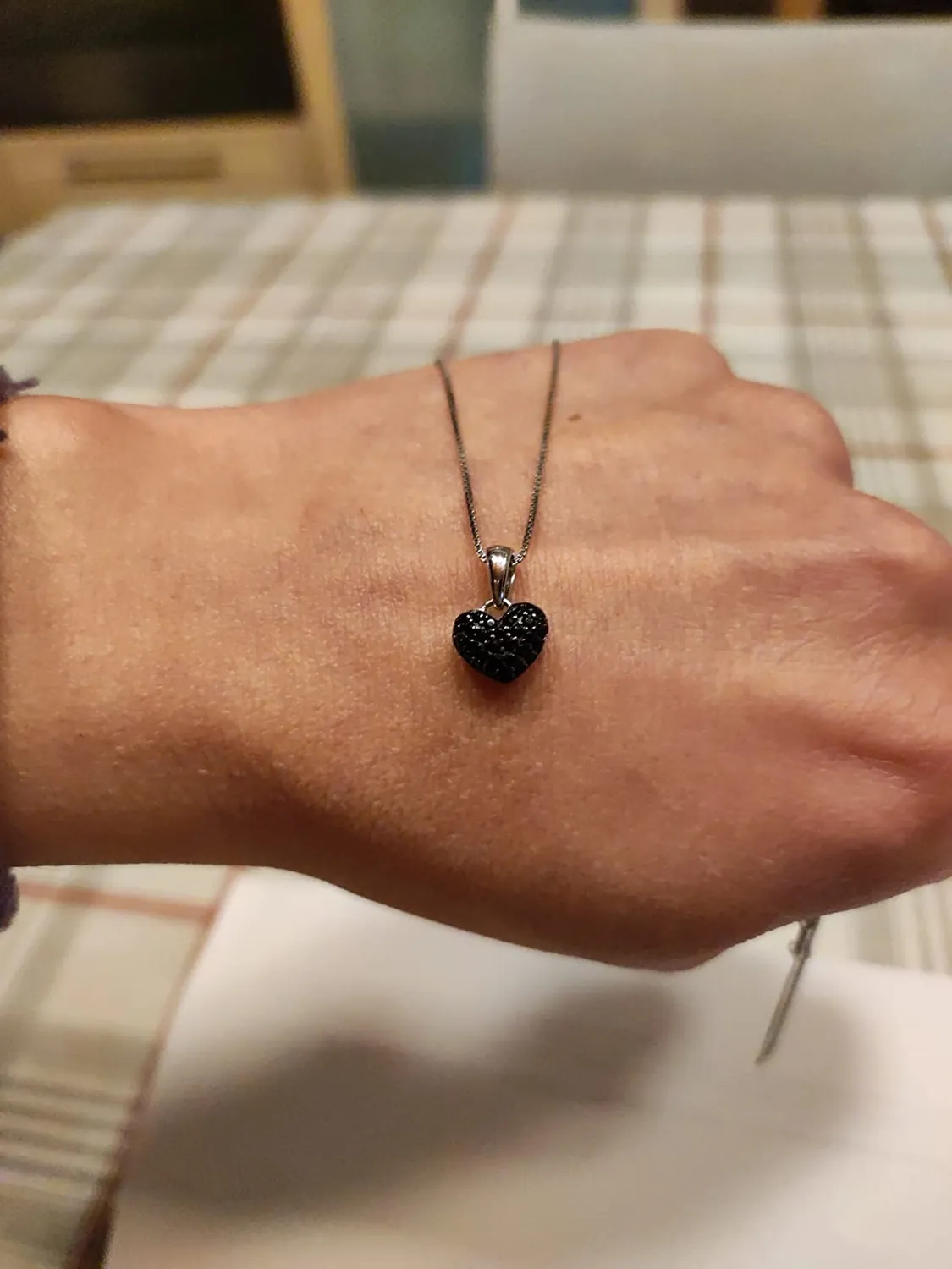 JewelryPalace Cuore 0.14ct Spinello Nero collana argento 925