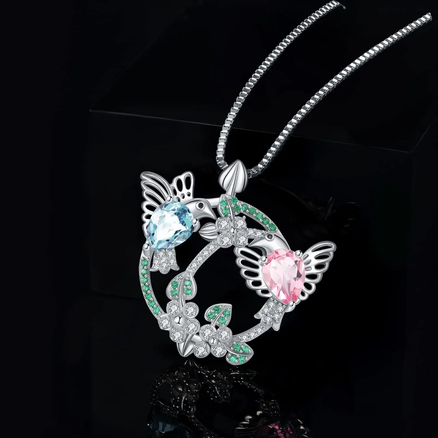 JewelryPalace Colibrì 3.2ct collana ciondolo topazio pera 45cm