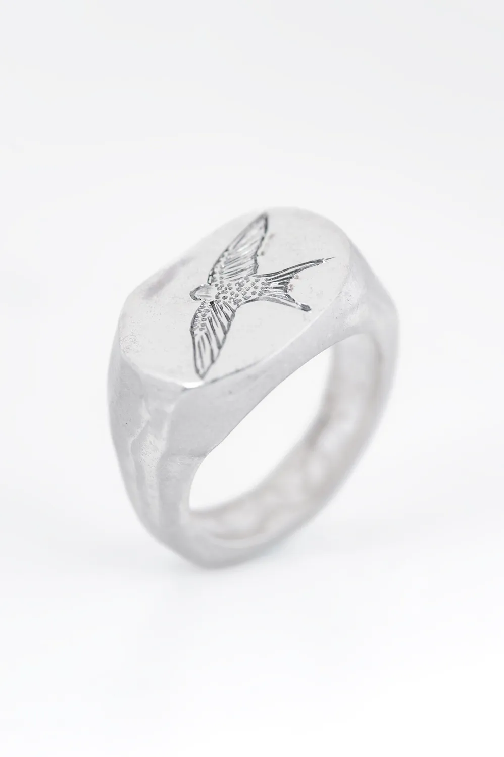 Flor Rubaja Fauna Air I anello sigillo uccelli argento regolabile