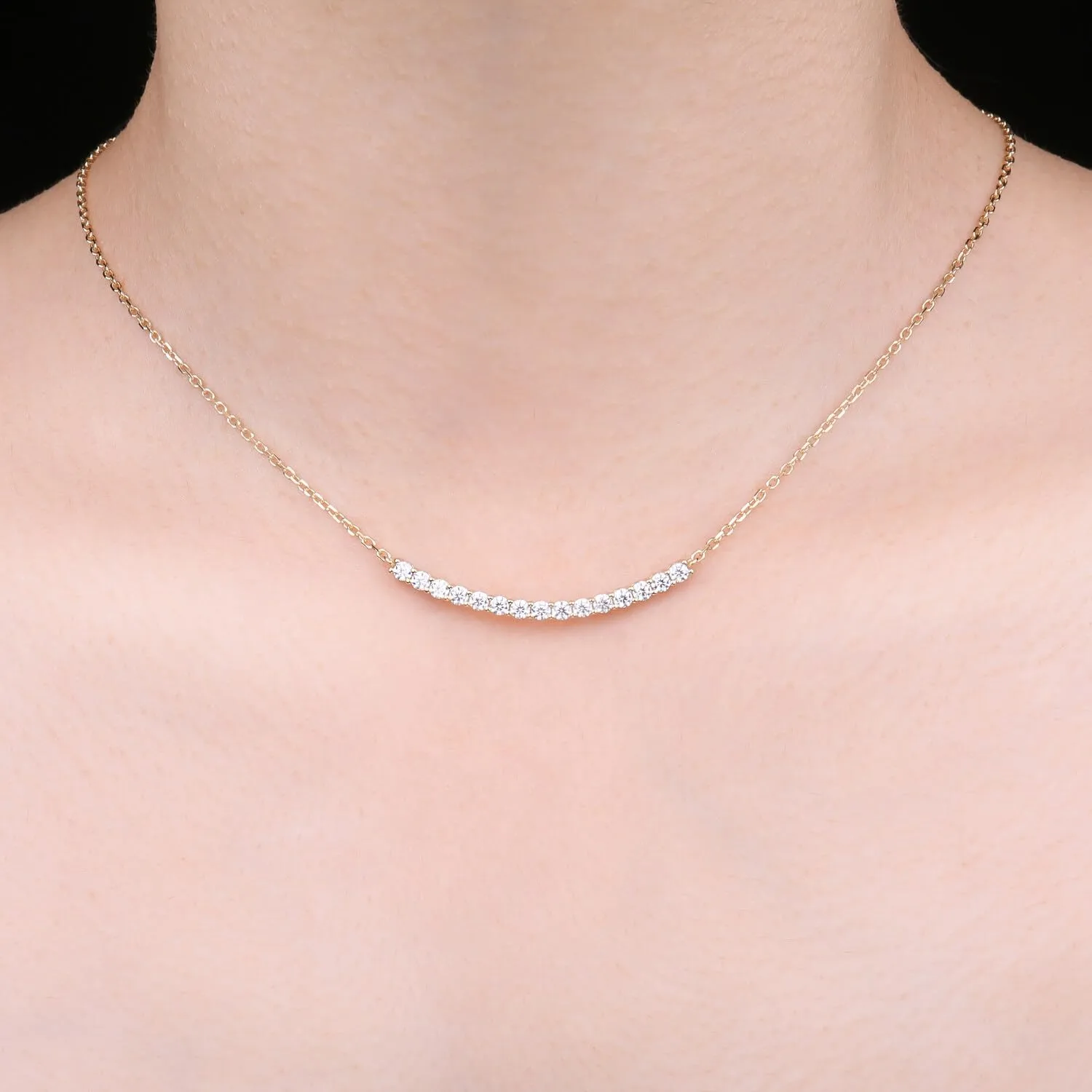 JewelryPalace Collana Argento 925 Moissanite Rotonda 45cm