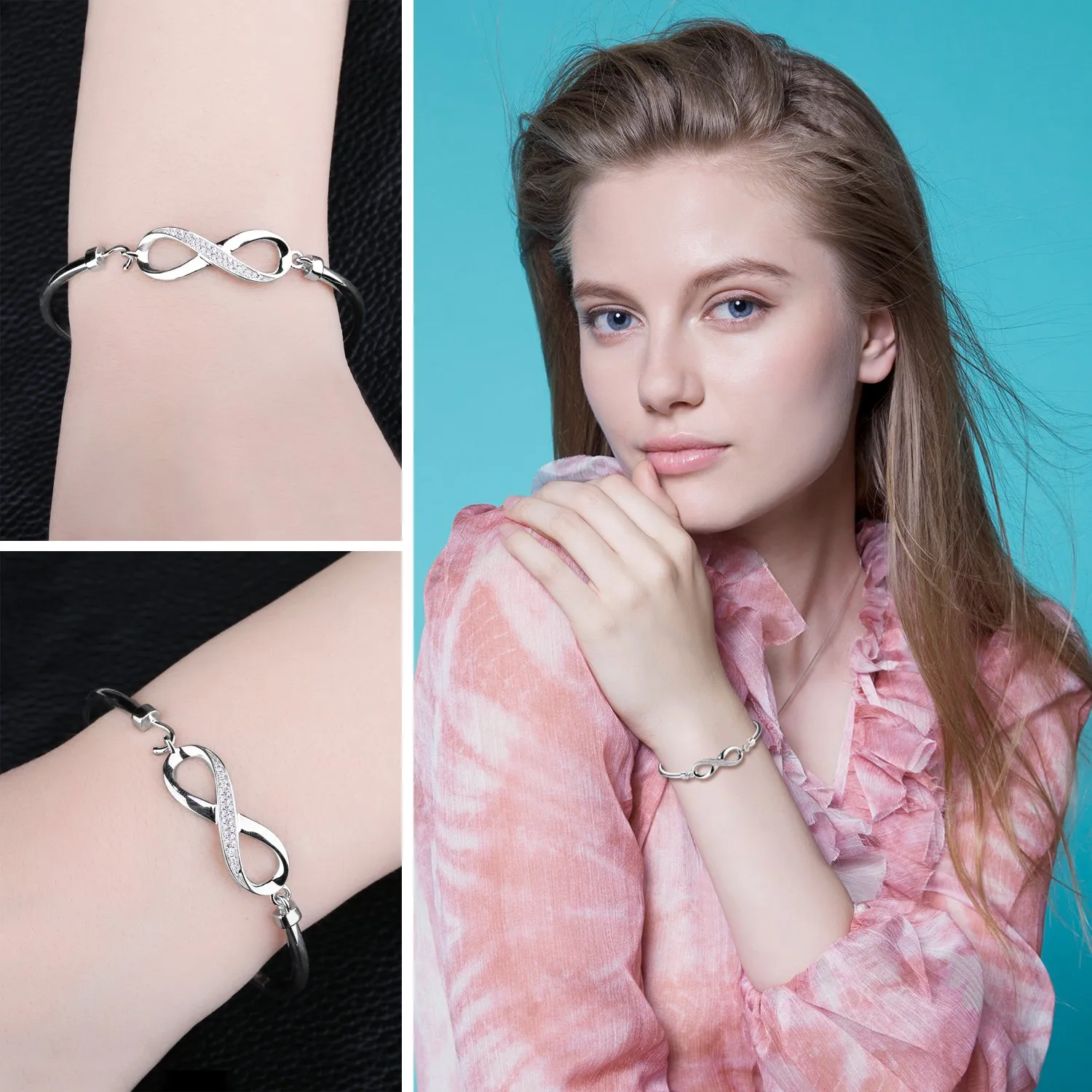 JewelryPalace Infinito Bracciale Argento 925 Zirconia