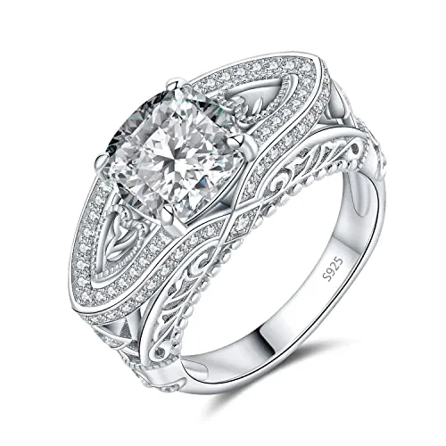 JewelryPalace Vintage 5.2ct anello cuore argento cuscino