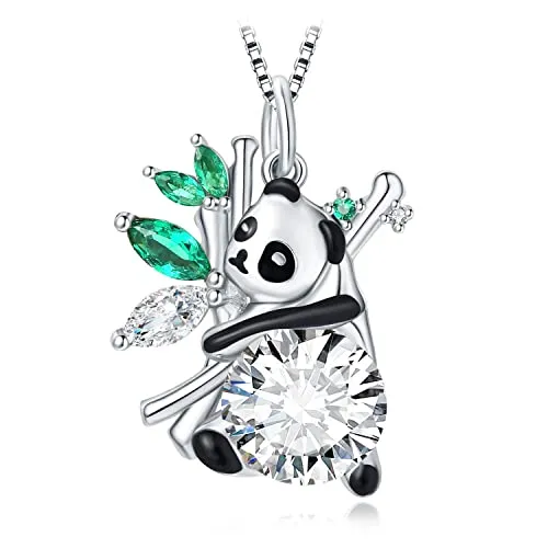JewelryPalace Panda Bambu collana smeraldo verde 45 cm