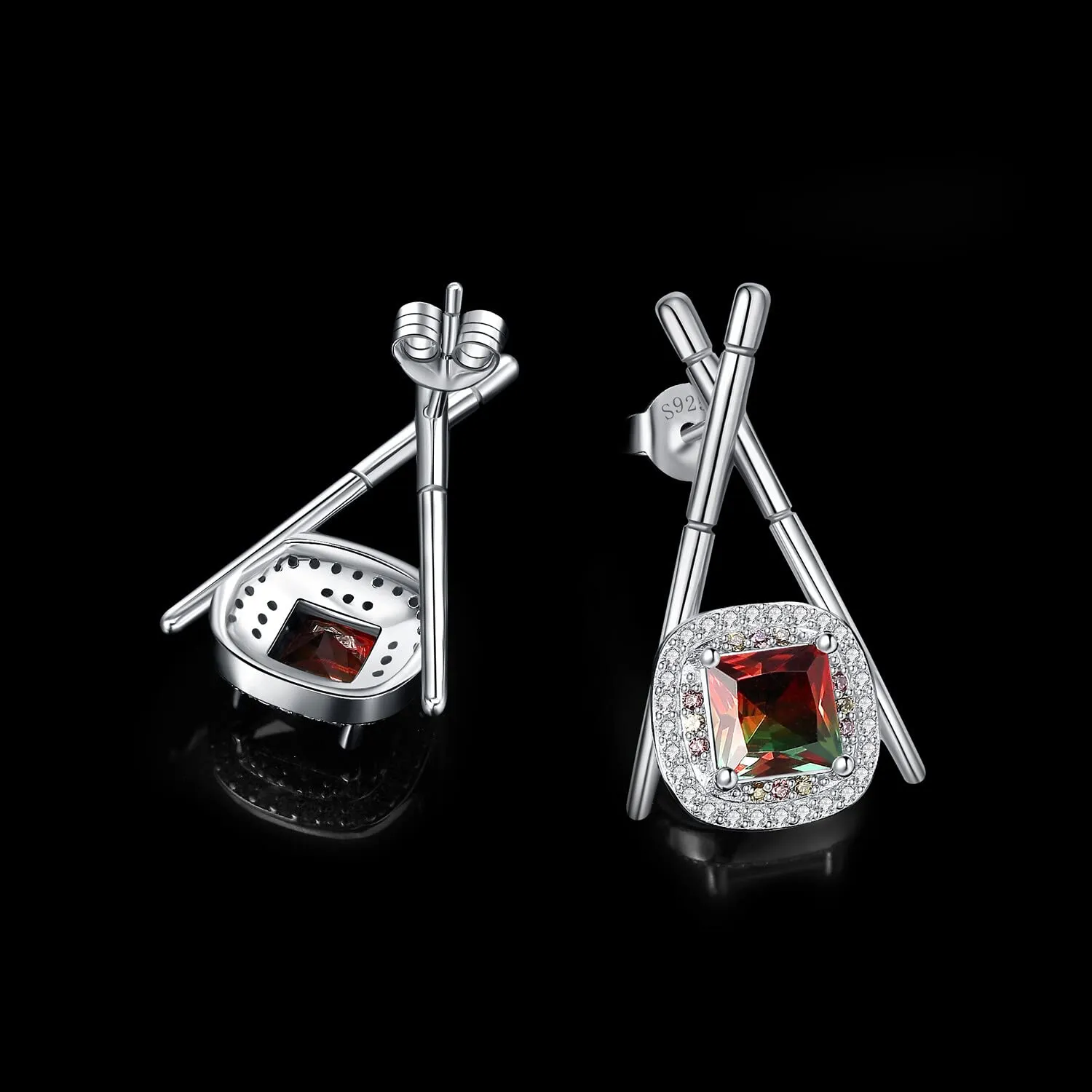 JewelryPalace Orecchini Donna Argento 2.5ct Sushi Tormalina