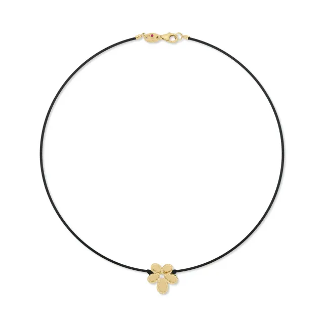 Roberto Coin Jasmine collana cotone seta oro giallo diamante