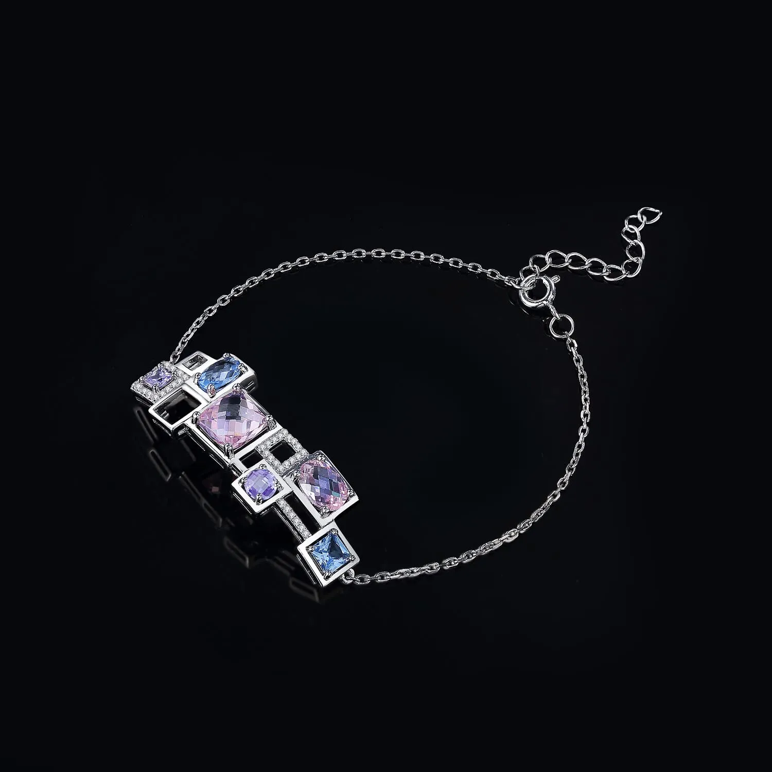 JewelryPalace Mosaico bracciale argento spinello arcobaleno