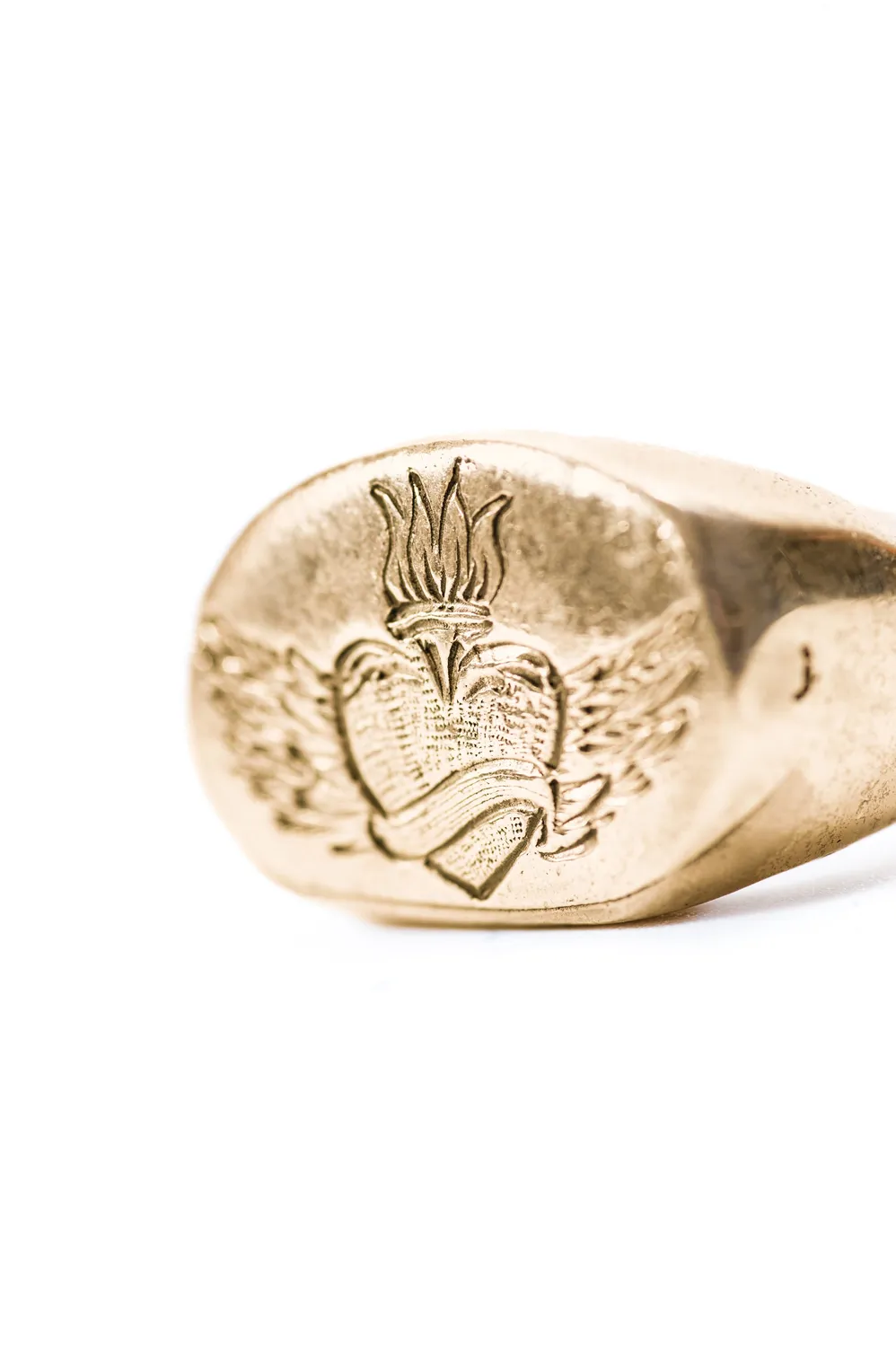 Flor Rubaja Cuore anello chevalier placcato oro