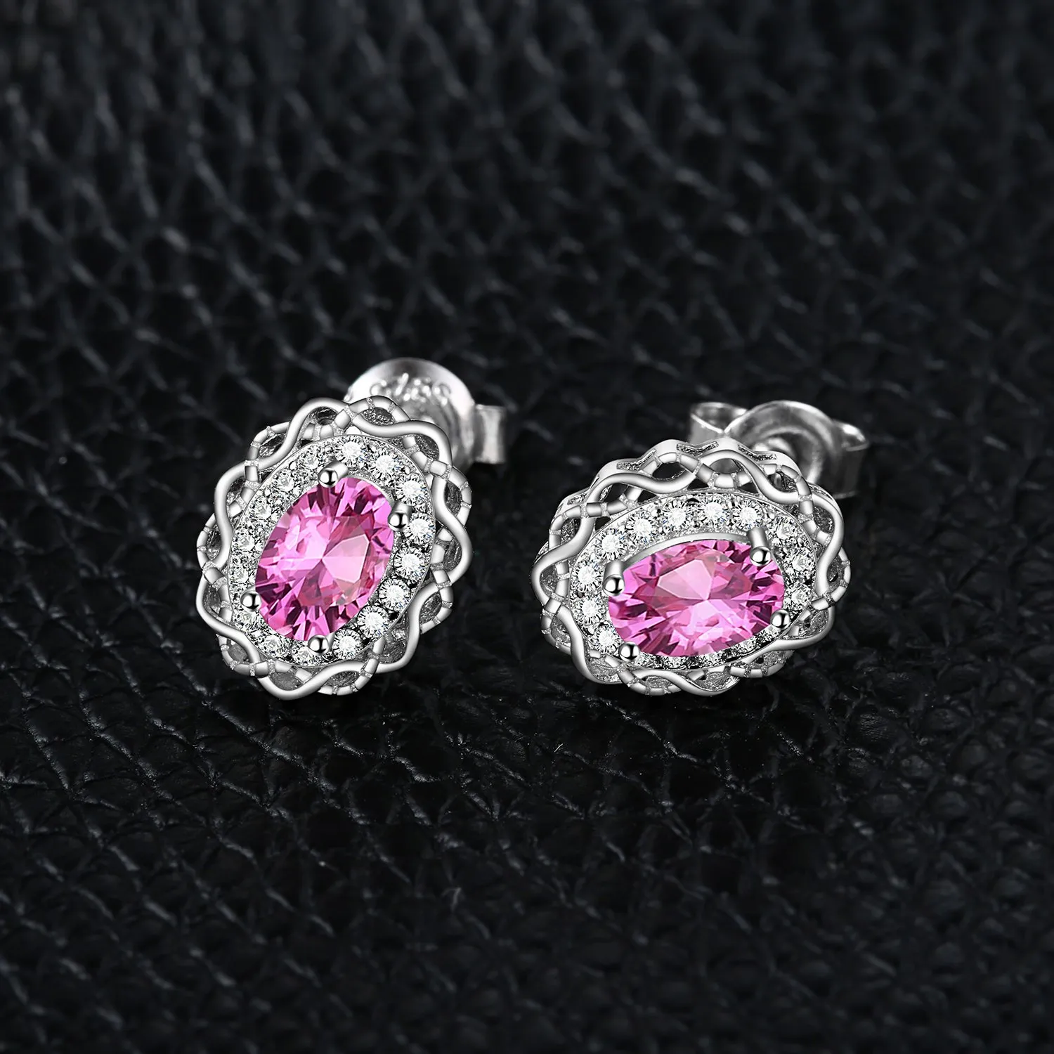 JewelryPalace Halo Infinito 1ct orecchini oro rosa topazio
