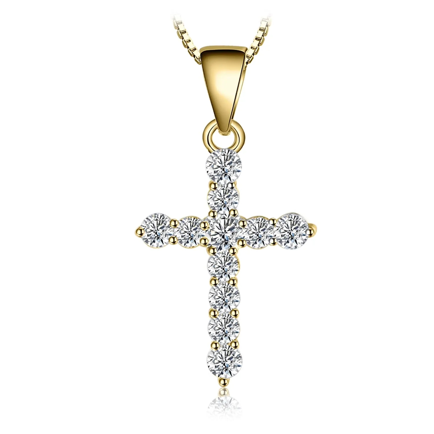 JewelryPalace 0.7ct collana croce argento 45cm zirconia