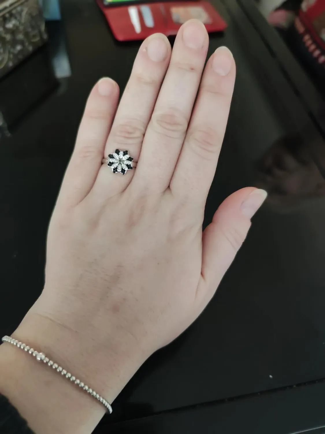 JewelryPalace Fiore Anello Cocktail Argento 14.5 Quarzo Fumé