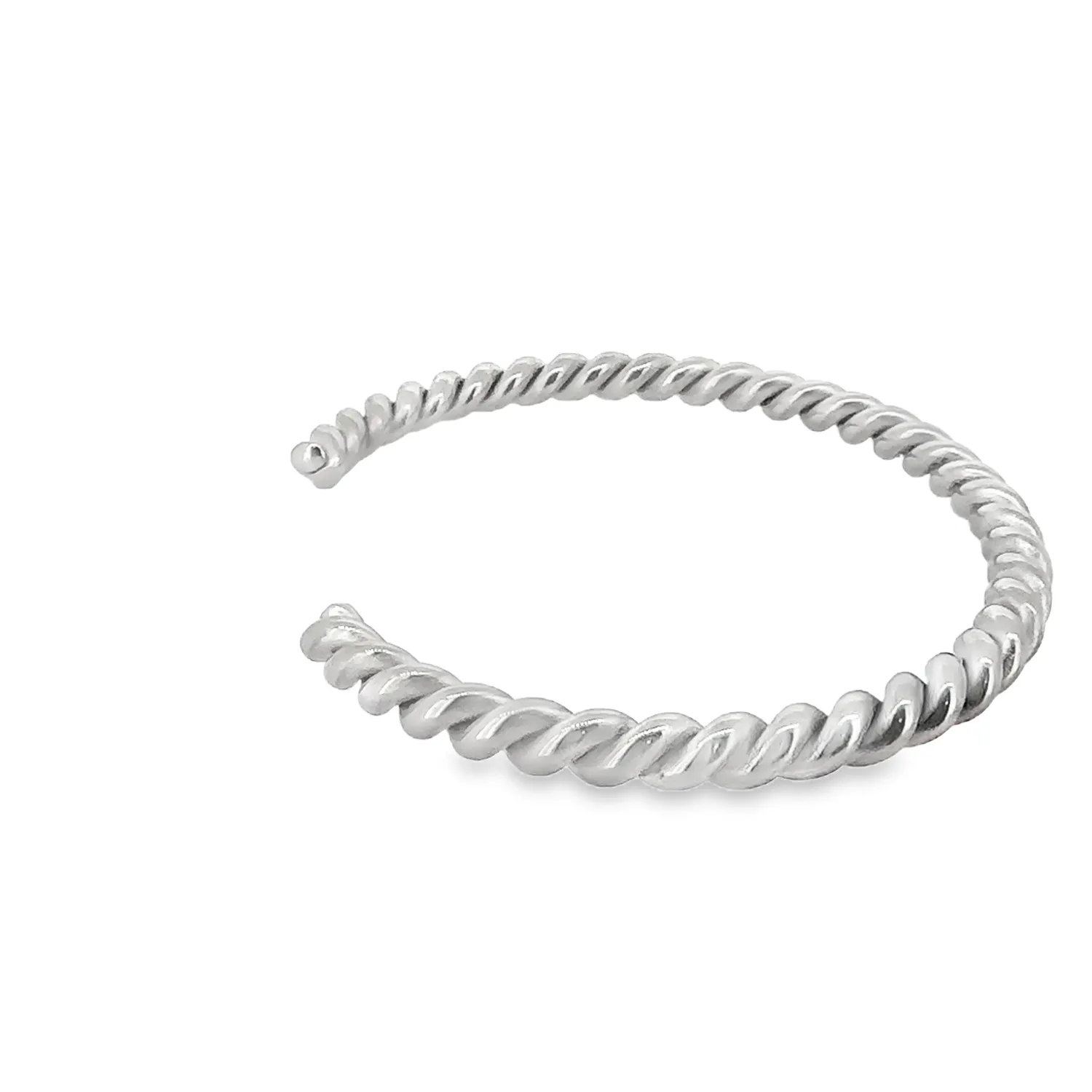 Victoria Jane Chunky Titanium Twisted Silver Torc bracciale