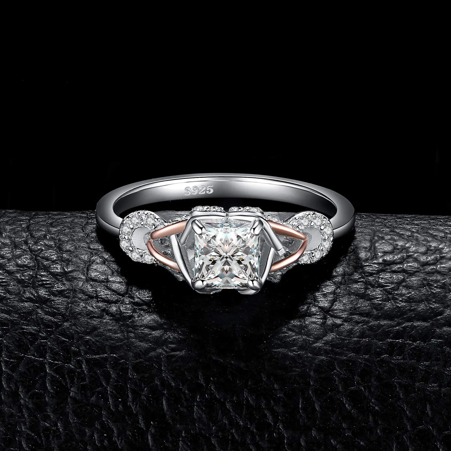 JewelryPalace Infinito anello oro rosa zirconia