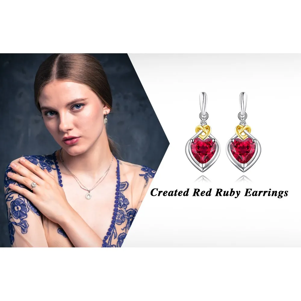 JewelryPalace Nodo d'Amore orecchini pendenti argento rubino