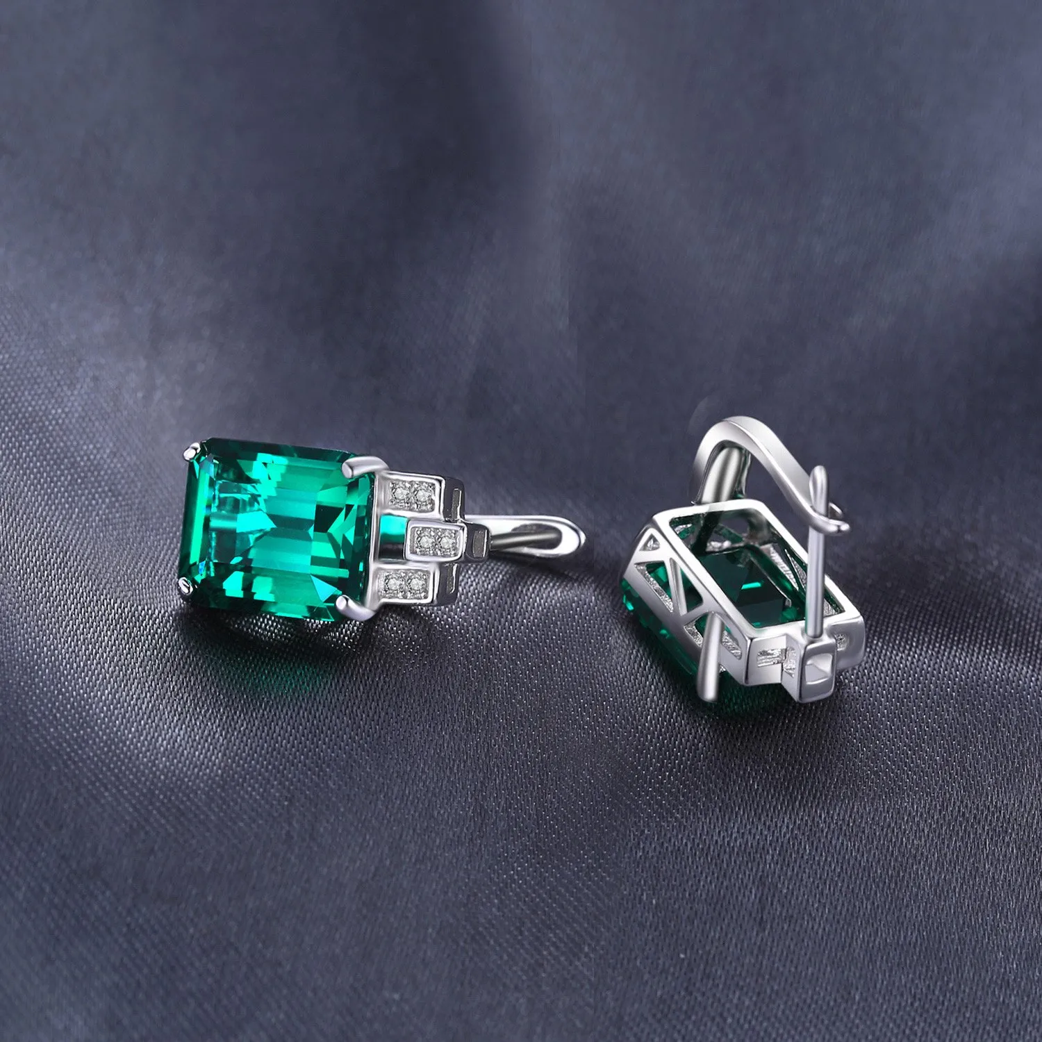 JewelryPalace 7,6ct Orecchini Smeraldo Argento 925 Argento