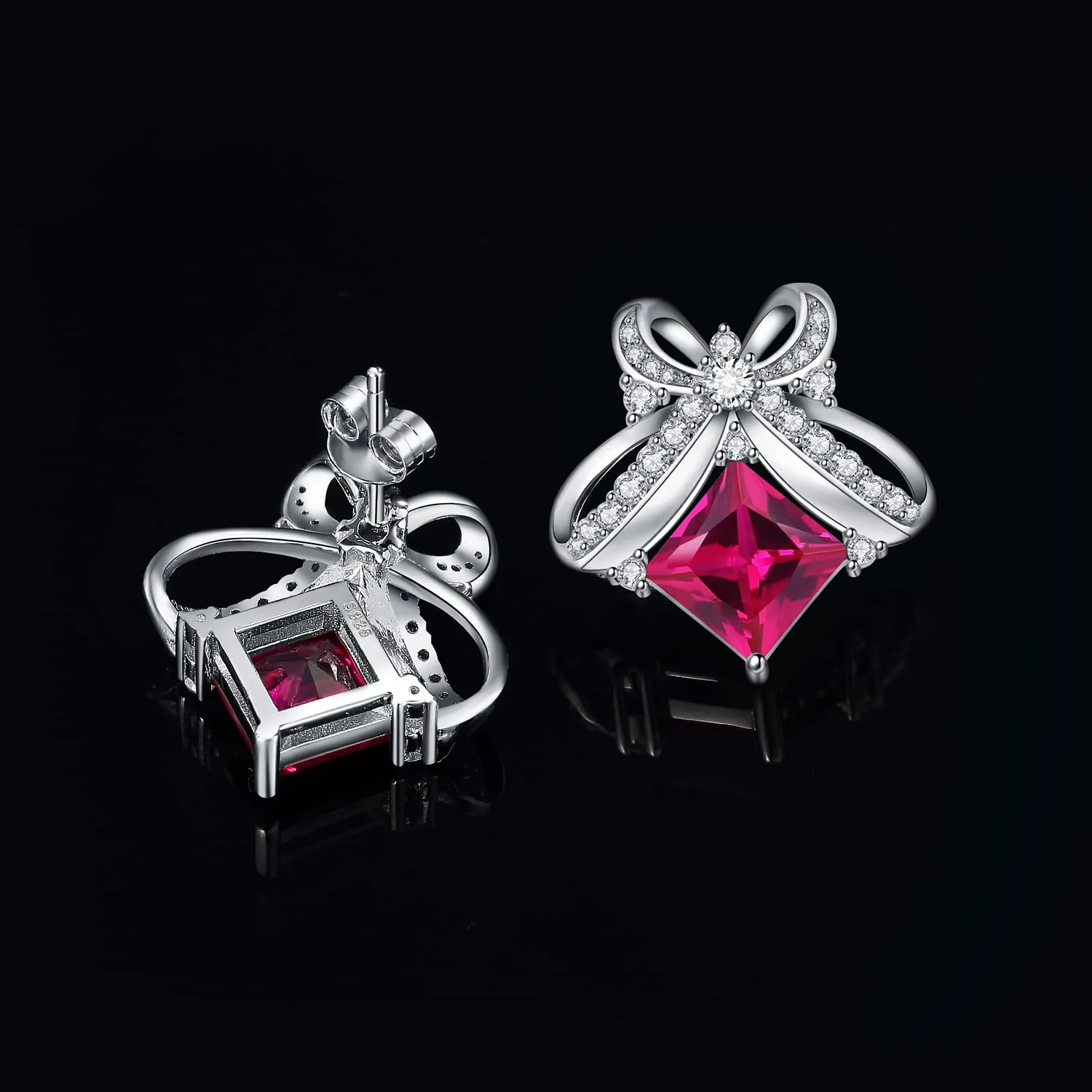 JewelryPalace Farfalla 3.1ct orecchini bottone zaffiro rosa