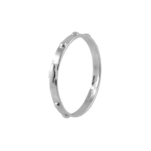 Gioielli Celiento Anello Rosario Oro Bianco Unisex Grani