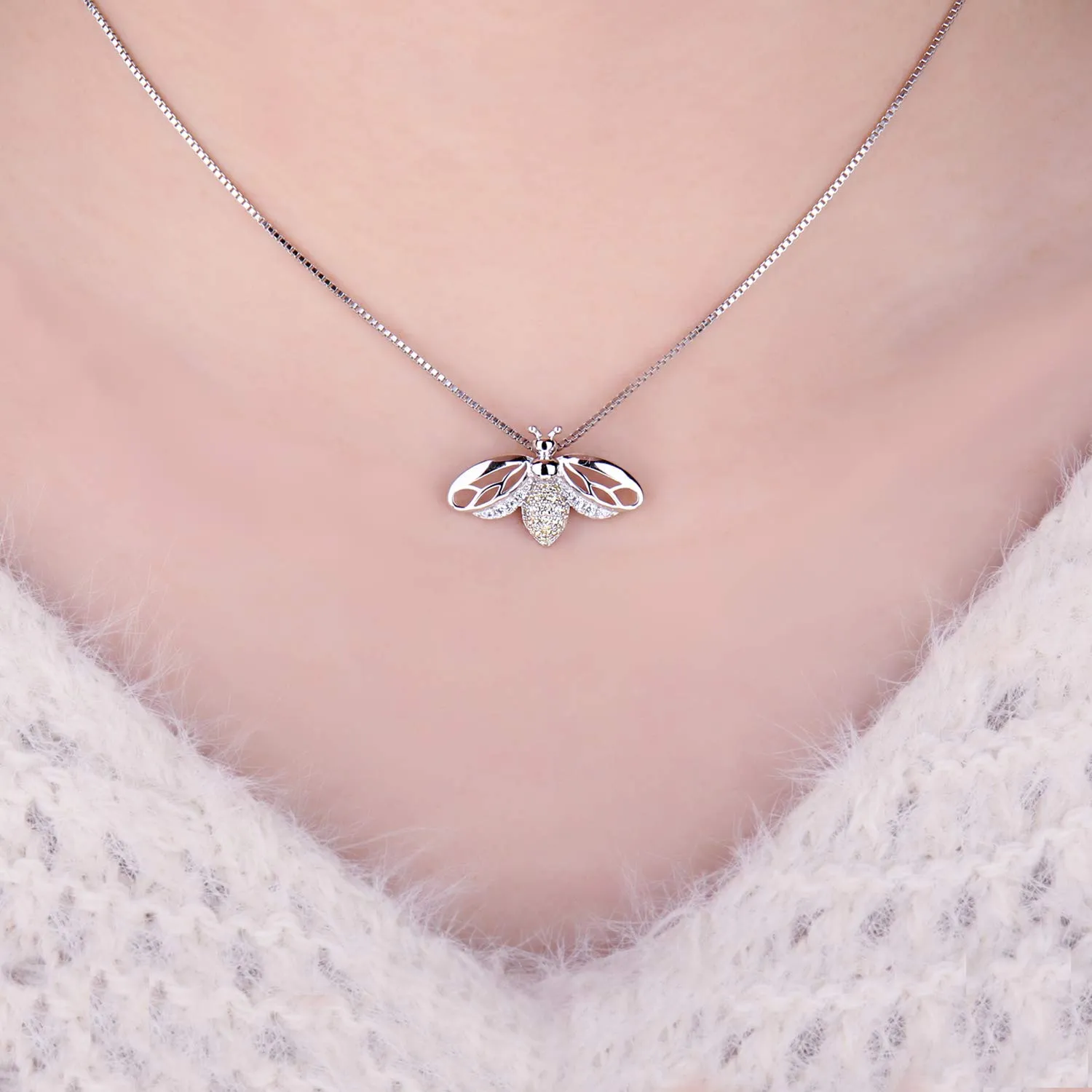 JewelryPalace Ali Vuote Collana Argento Dorato Zirconia