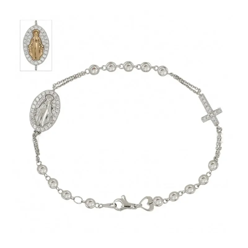 Gioielli Celiento bracciale rosario oro bianco unisex