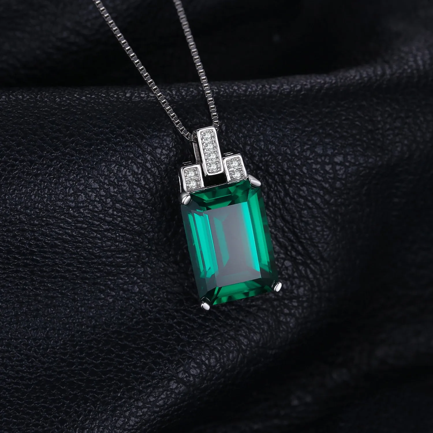 JewelryPalace 6ct Smeraldo Collana Argento 45cm Taglio Smeraldo