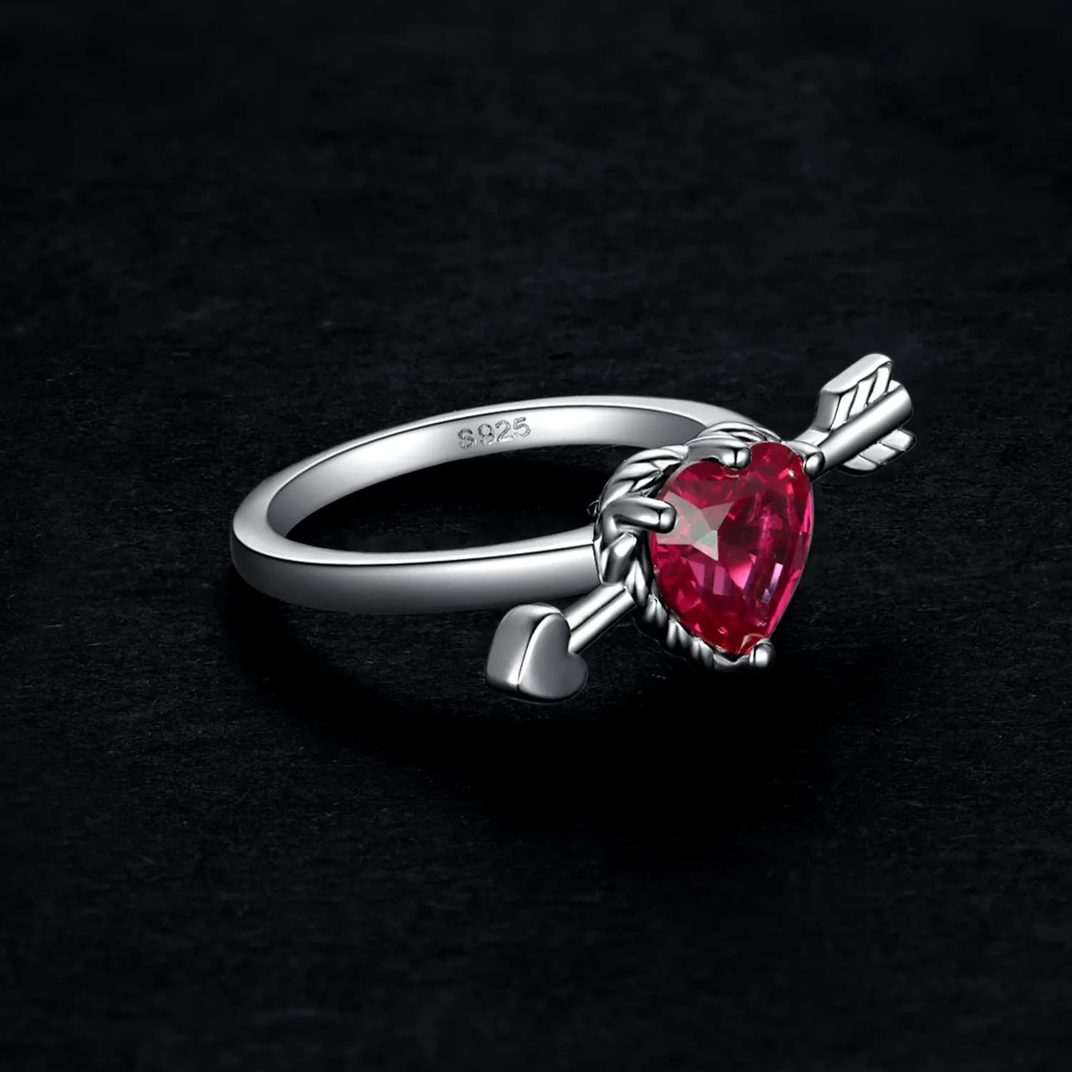 JewelryPalace 2.2ct Freccia anello argento zirconia rossa