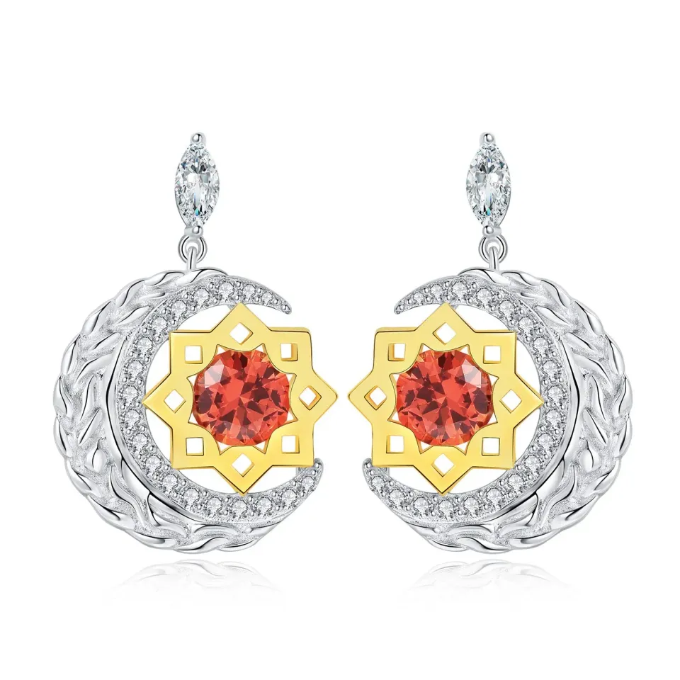 JewelryPalace Luna Stella 7.3ct orecchini argento zaffiro arancione