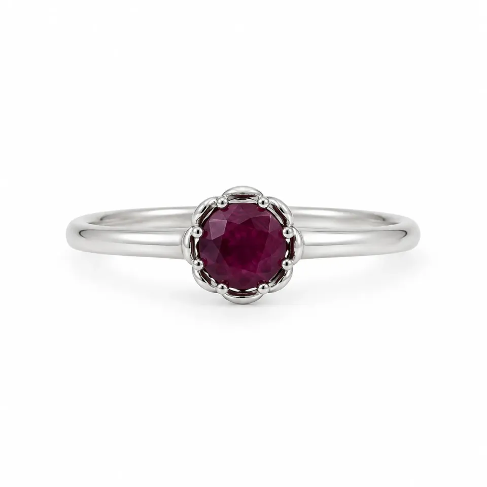 Victoria Jane July anello rubino argento sterling luglio