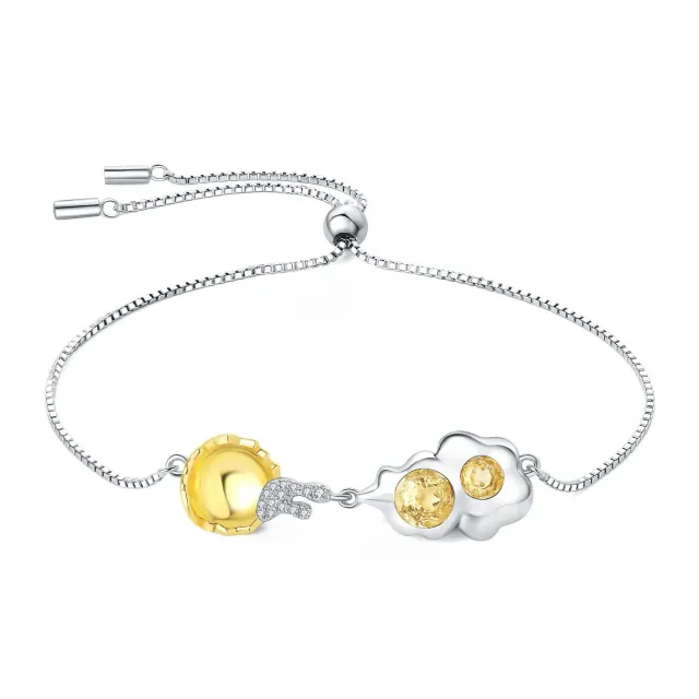 JewelryPalace Uovo in Camicia 1.1ct bracciale argento citrino giallo