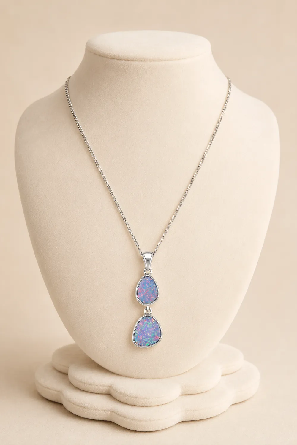 Victoria Jane Starlit Opal collana argento opale due pietre