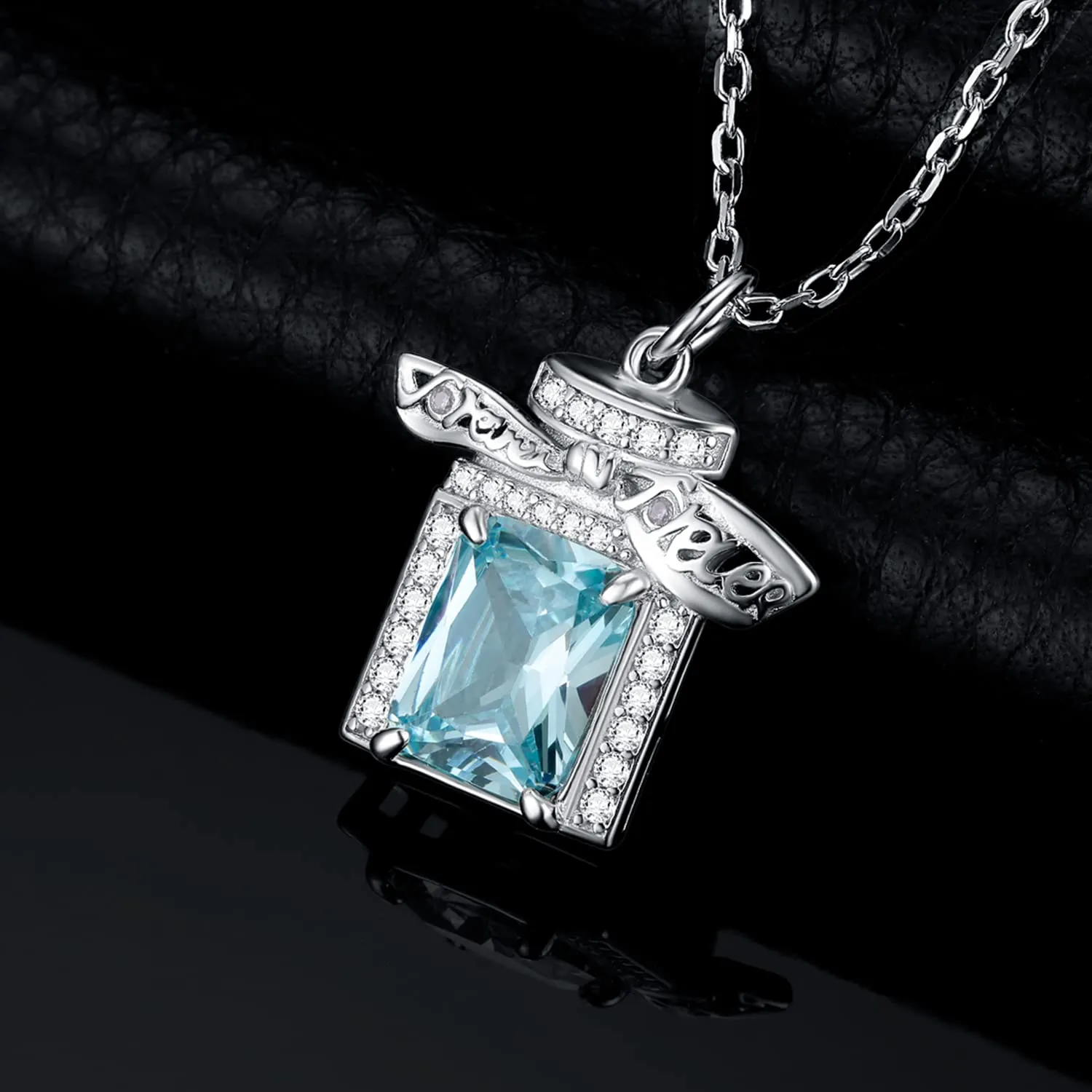 JewelryPalace Profumo 3.7ct collana argento zircone azzurra 45cm