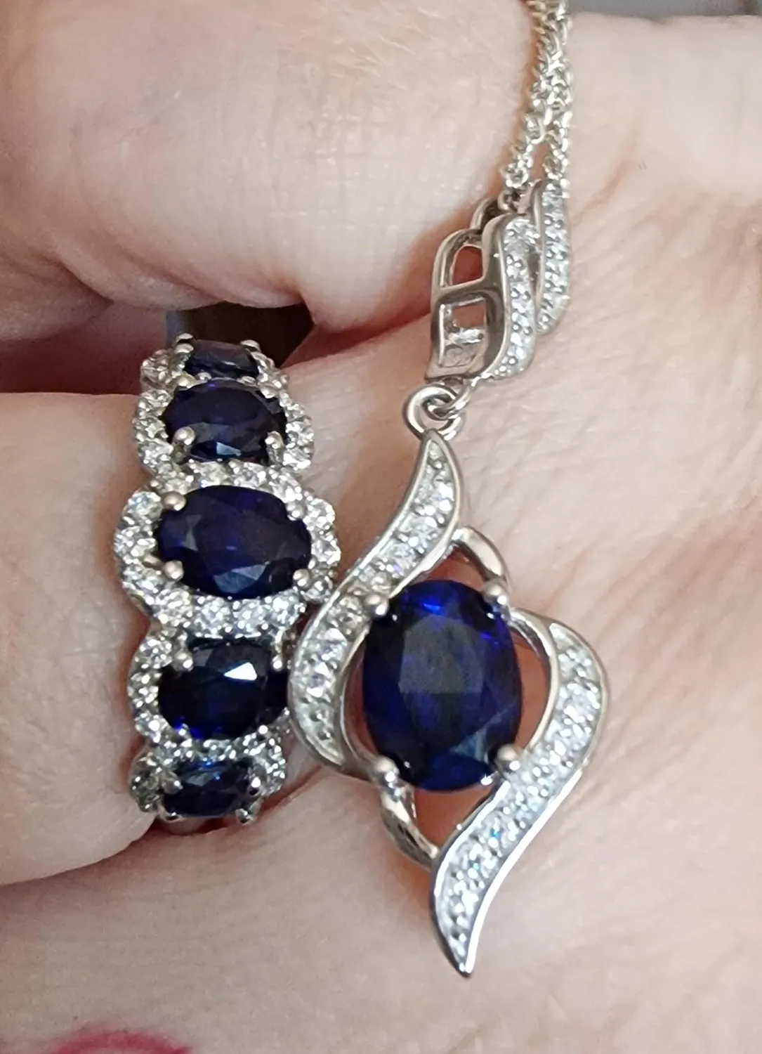 JewelryPalace 4ct Zaffiro Blu collana argento 45cm