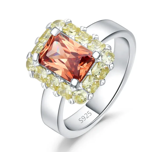 JewelryPalace 3.8ct Ananas anello argento champagne