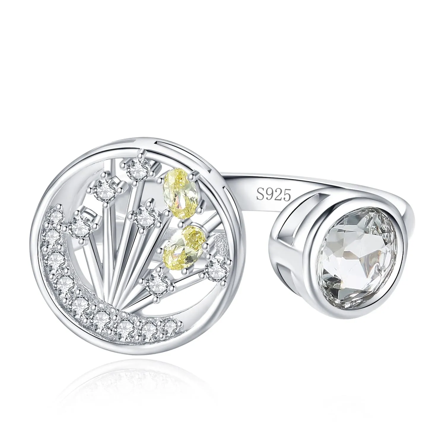 JewelryPalace Luna e Sole 3.6ct anello argento ametista verde