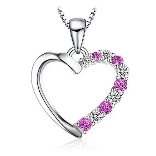 JewelryPalace Cuore collana oro rosa 45cm zaffiro rosa creato