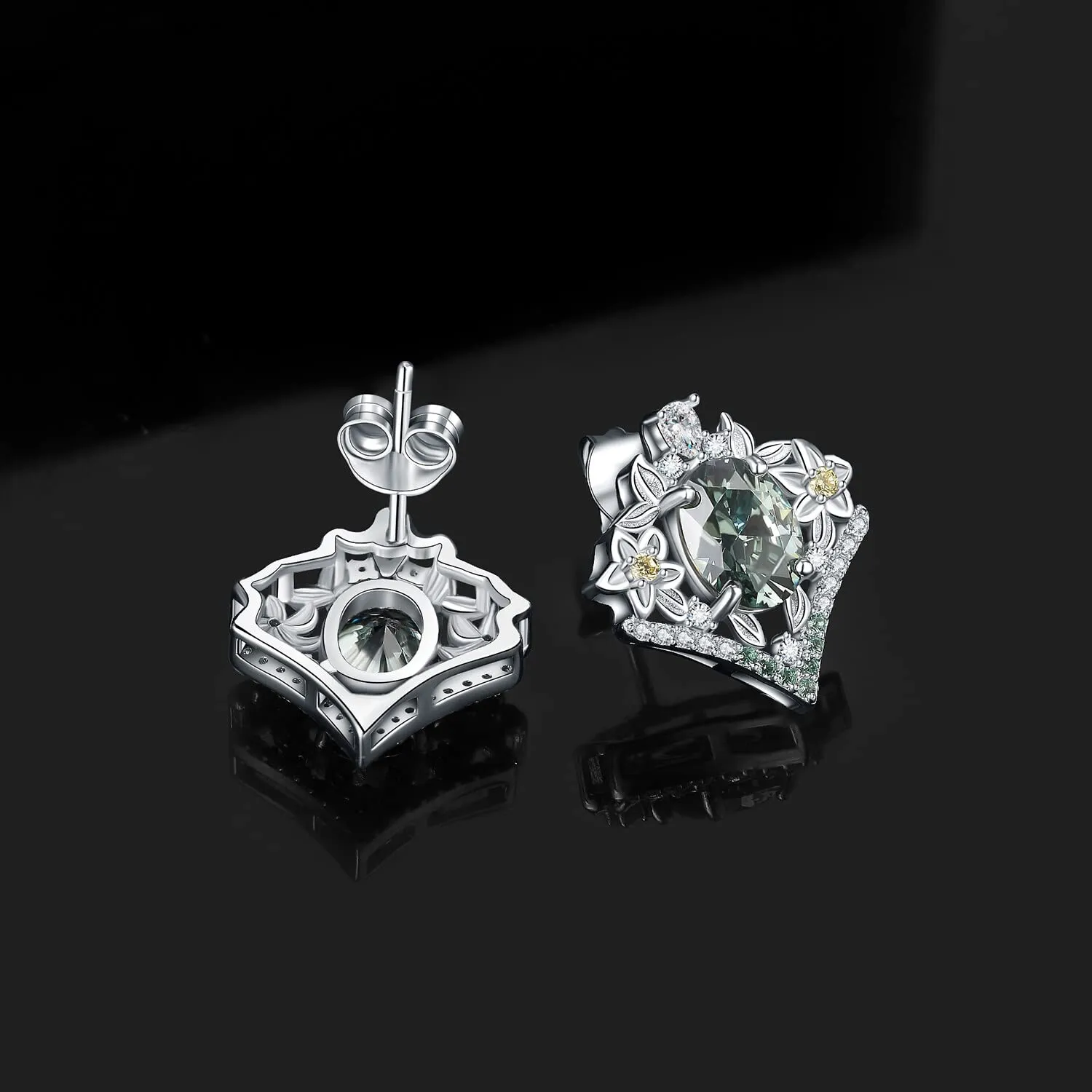JewelryPalace Corona 4ct Orecchini Pendenti Zirconia Verde