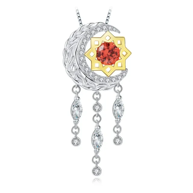 JewelryPalace Luna Stella 2.9ct collana arancione 45cm