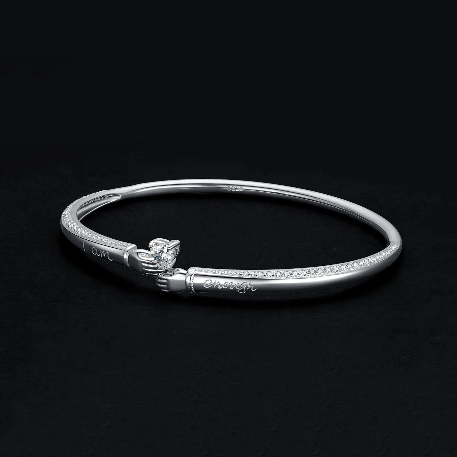JewelryPalace Abbraccio Bracciale Argento Aperto I Am Enough