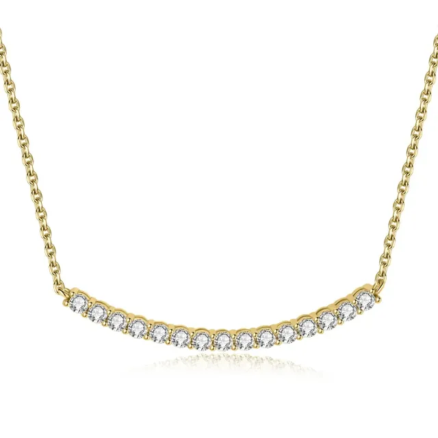 JewelryPalace Collana Argento 925 Moissanite Rotonda 45cm
