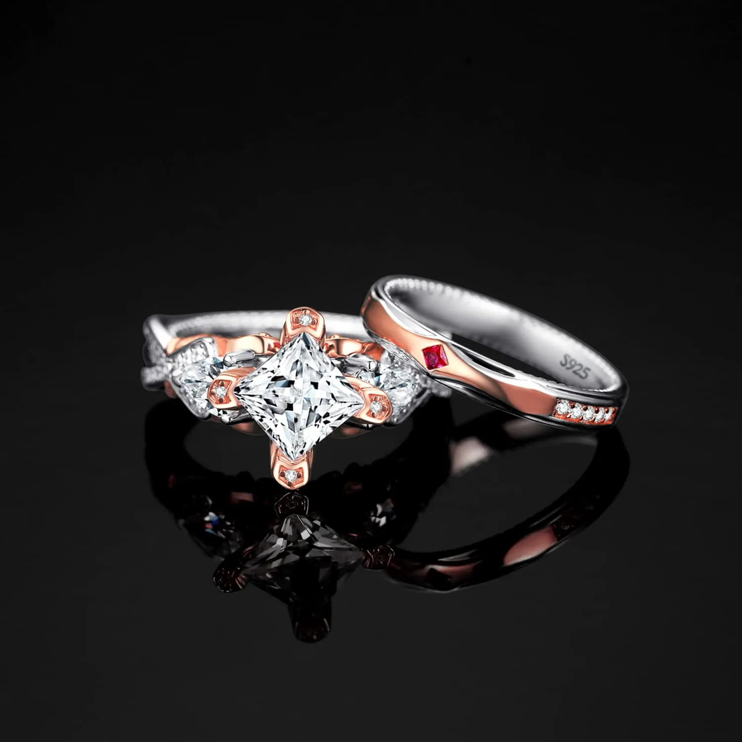 JewelryPalace Vintage Halo anello infinito argento 925 zirconia