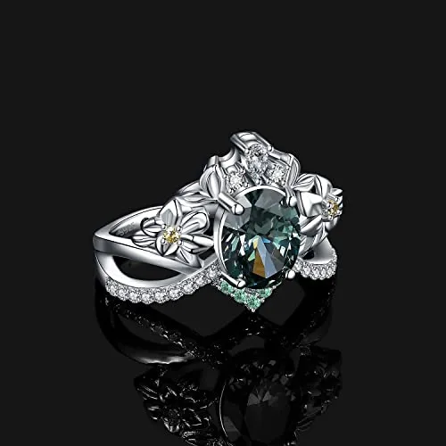 JewelryPalace Corona 0.5ct Ovale anello zirconia verde
