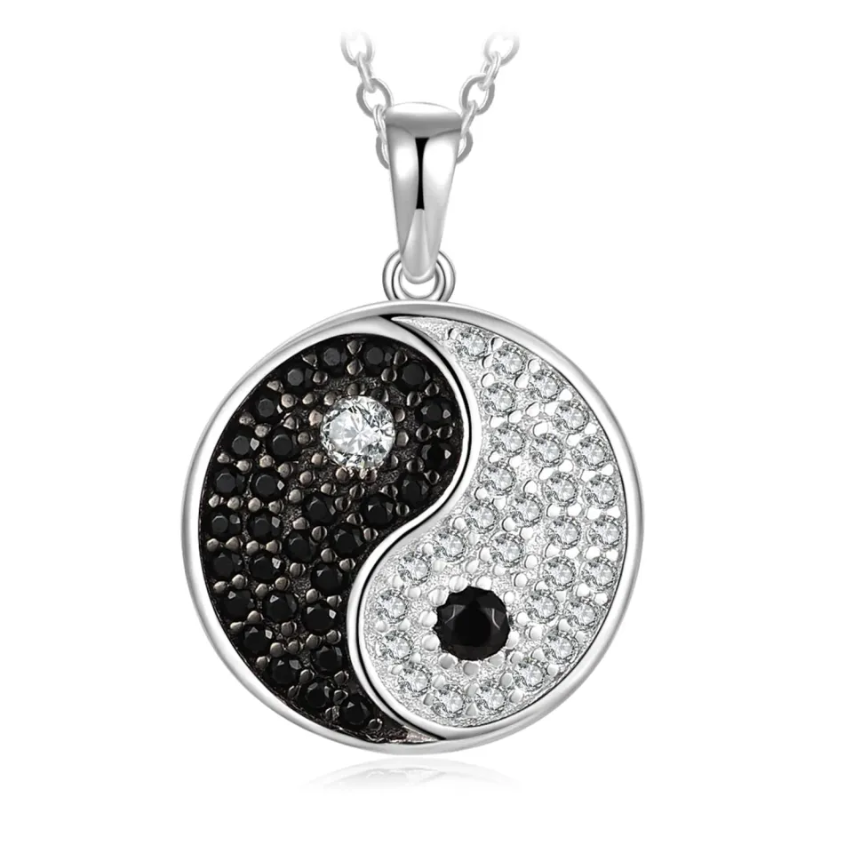 JewelryPalace Yin Yang collana argento spinello nero 45cm