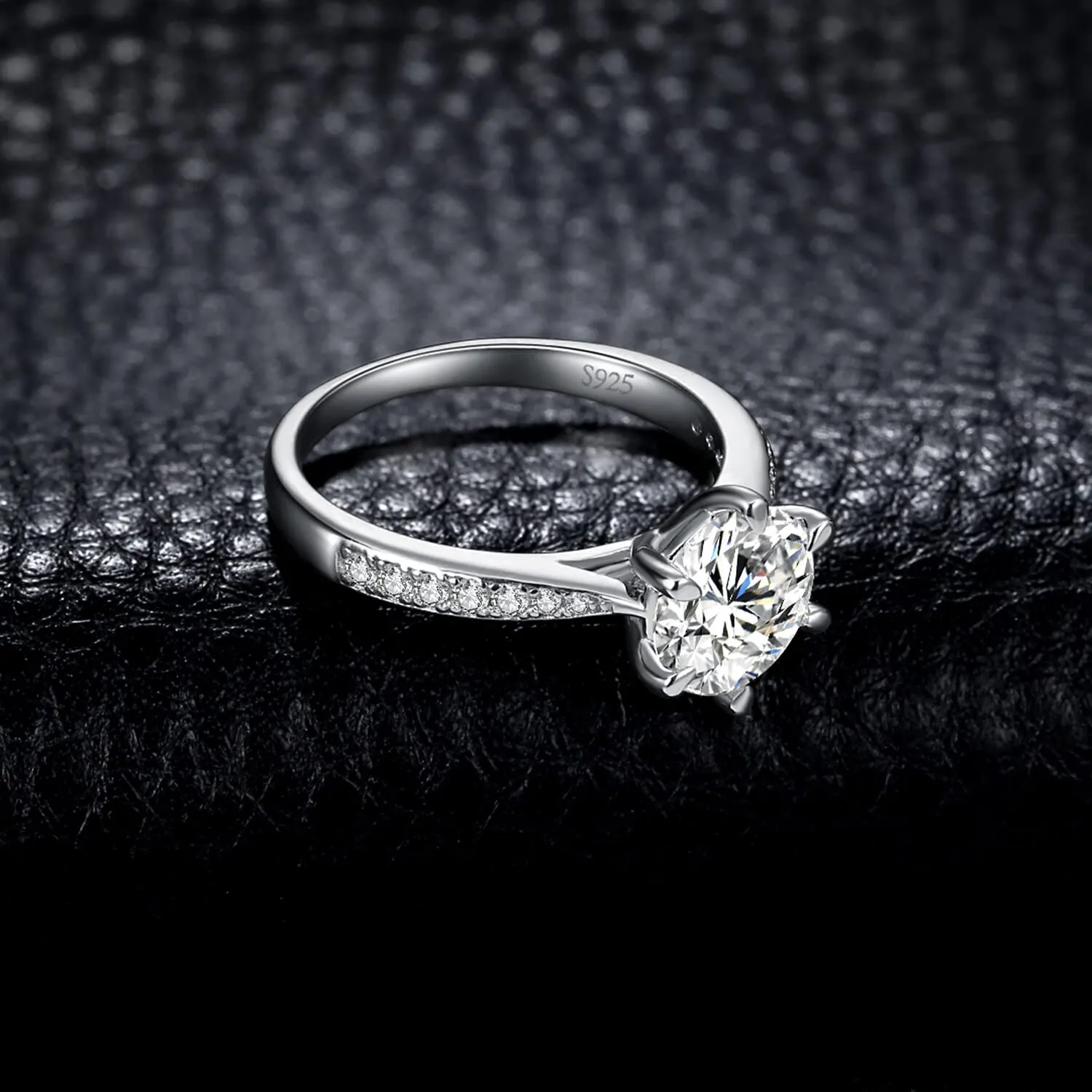 JewelryPalace Classico Solitario Anello Argento 925 zirconia 1ct