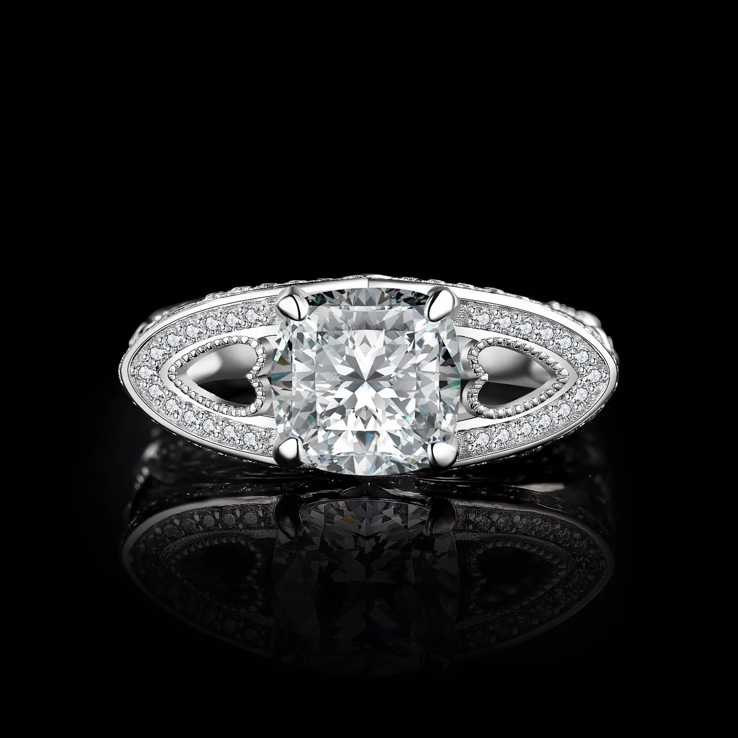 JewelryPalace Vintage 5.2ct anello cuore argento cuscino