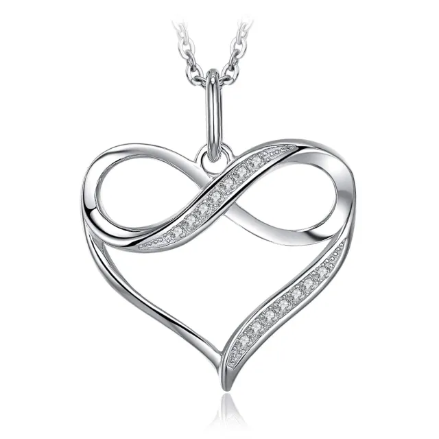 JewelryPalace Cuore Infinito Collana Argento Zirconia 45cm