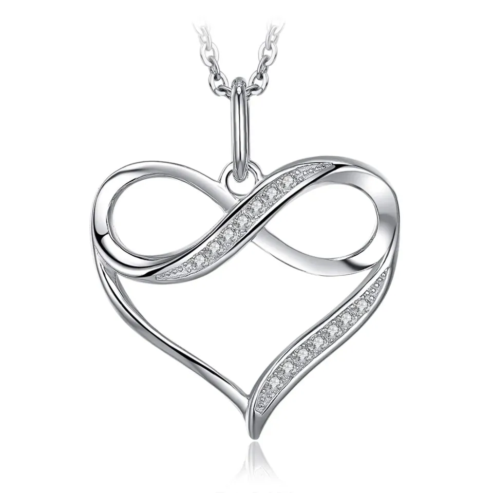 JewelryPalace Cuore Infinito Collana Argento Zirconia 45cm