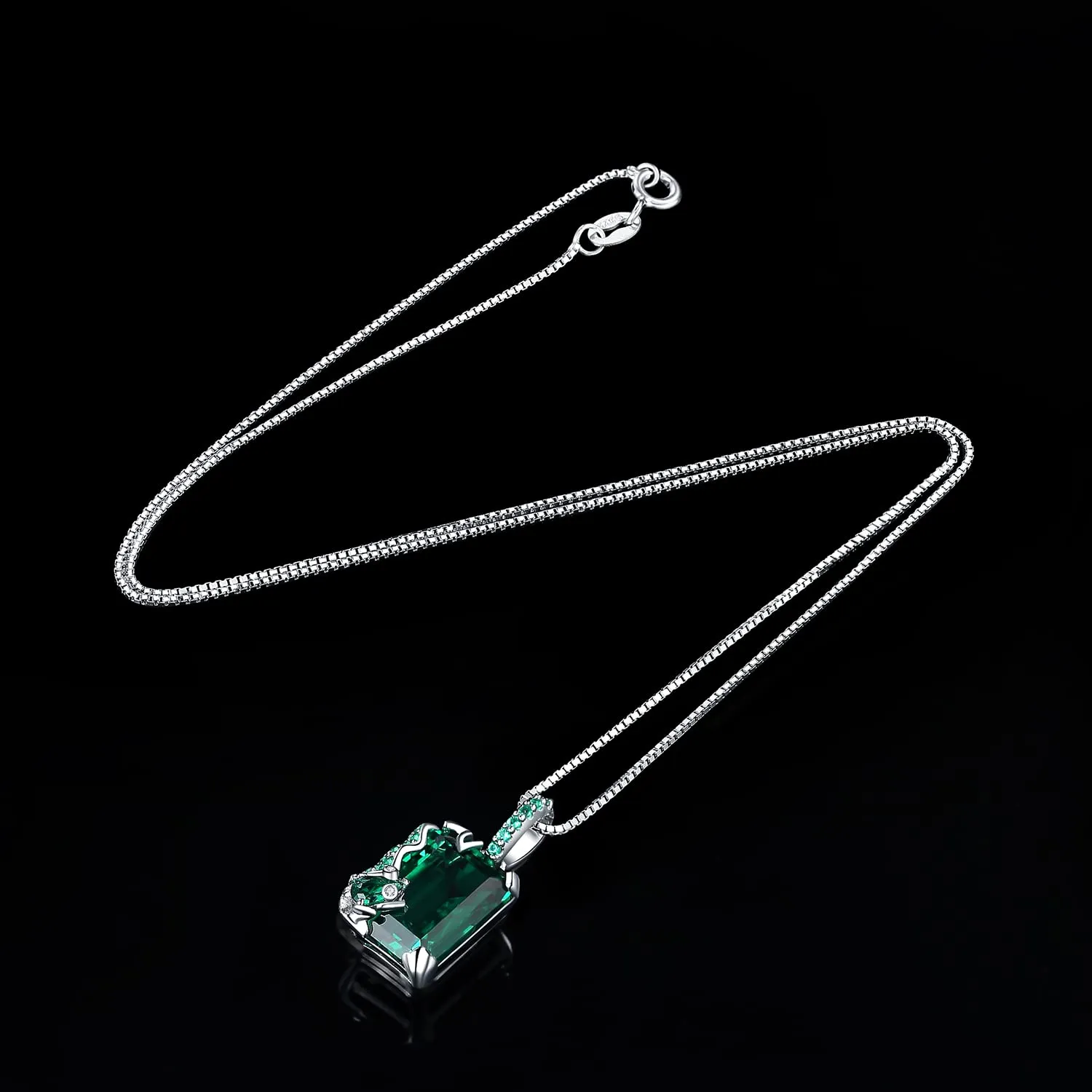 JewelryPalace Rana 7.6ct collana argento smeraldo verde 45cm