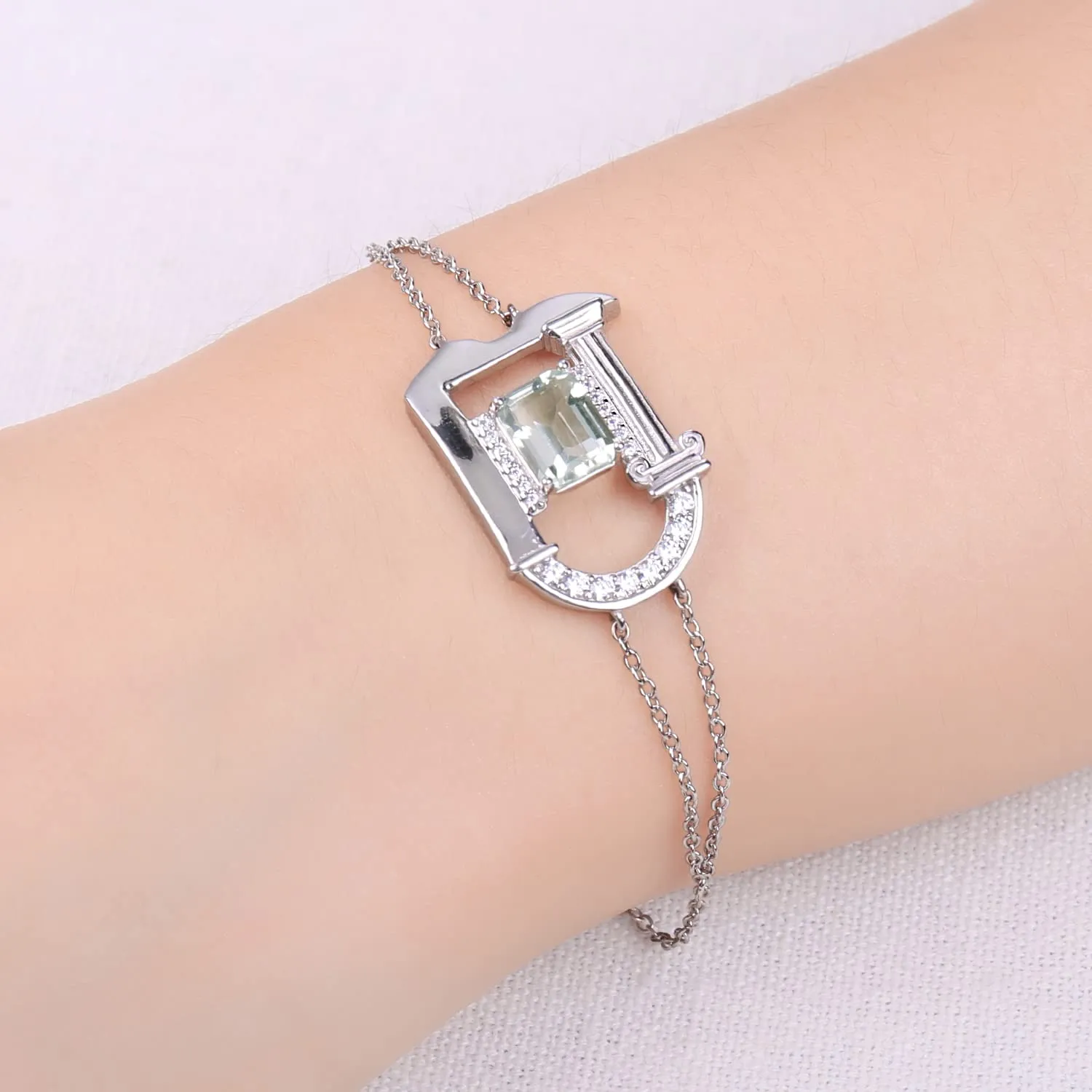 JewelryPalace Romana 2.1ct Bracciale Argento Ametista Verde