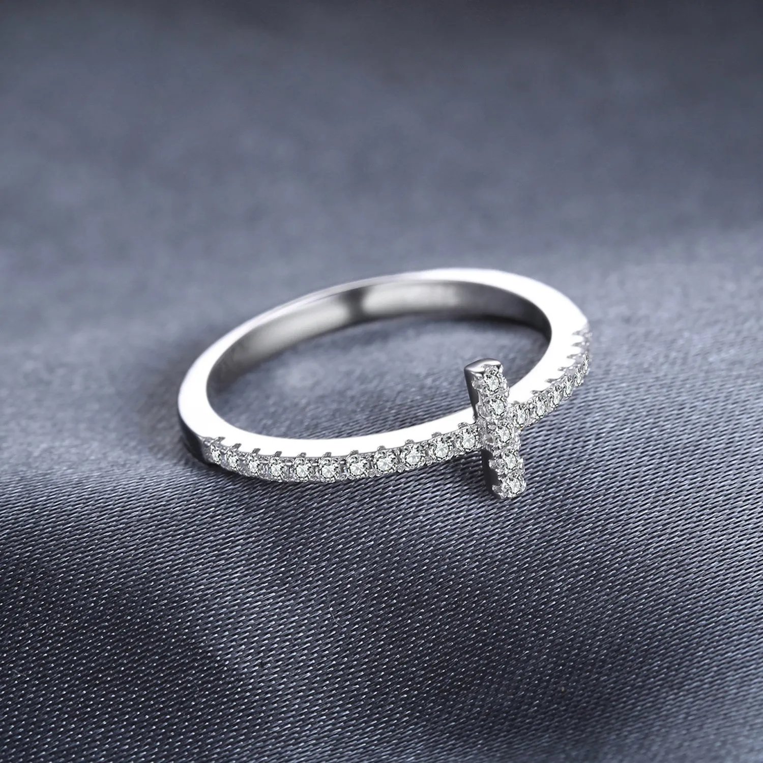 JewelryPalace Eterno Amore Croce Anello Argento 925 sobrio