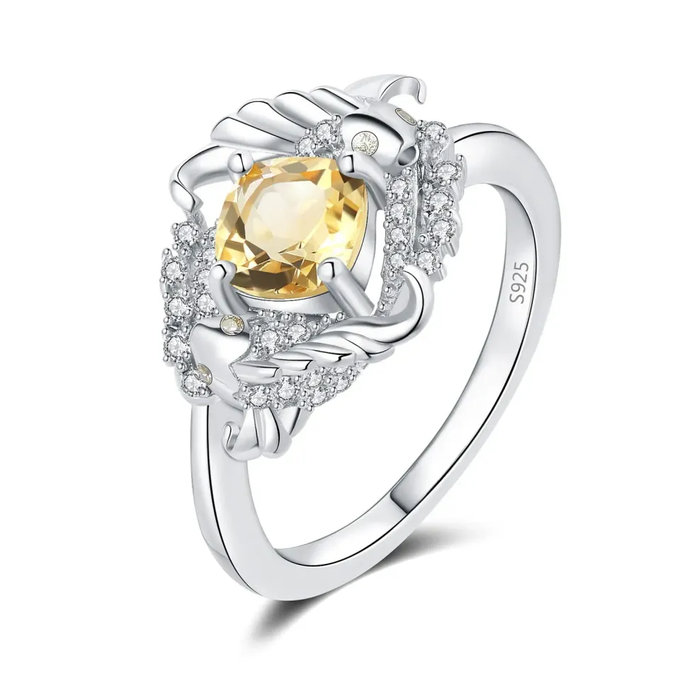 JewelryPalace Carpa Koi 0.4ct anello argento citrino giallo