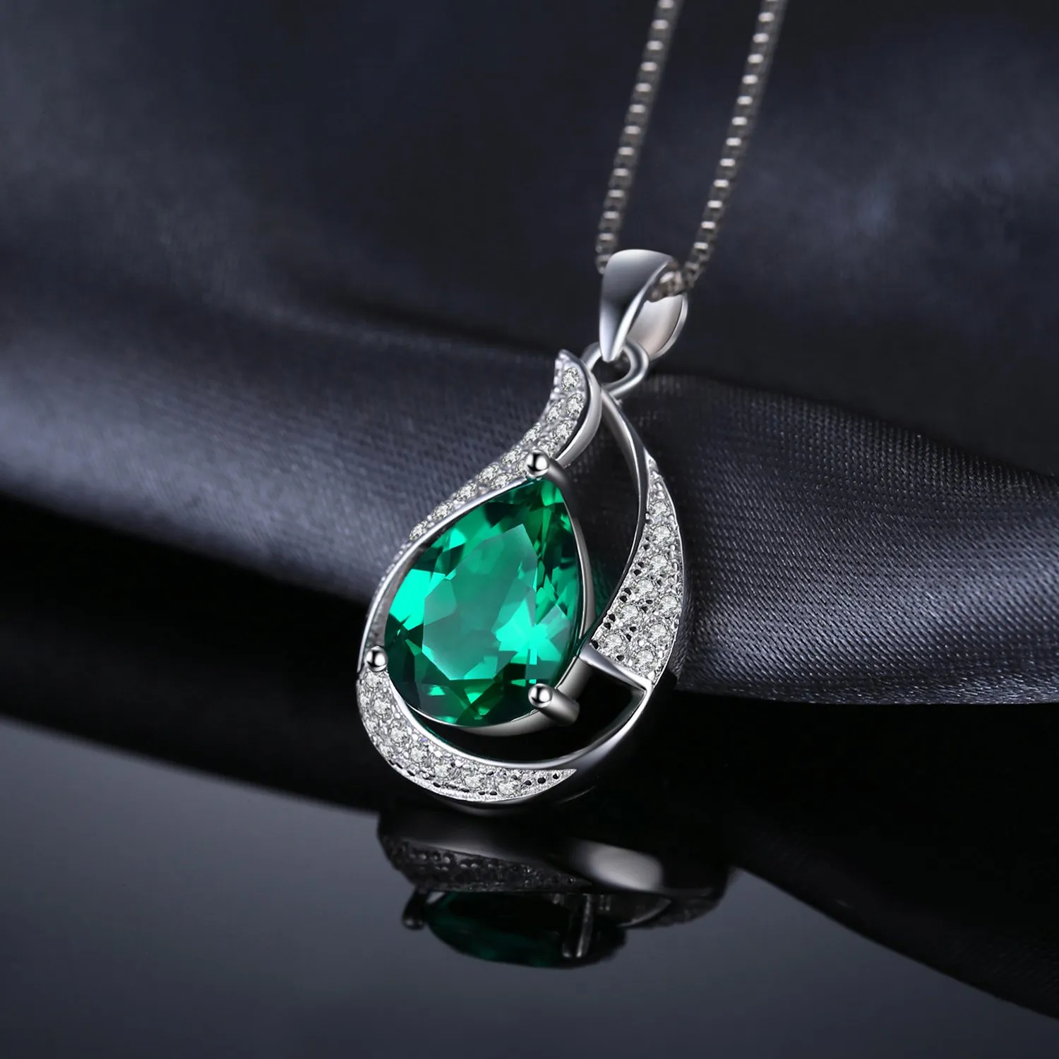 JewelryPalace Smeraldo Simulato Collana Argento 925 verde 45cm