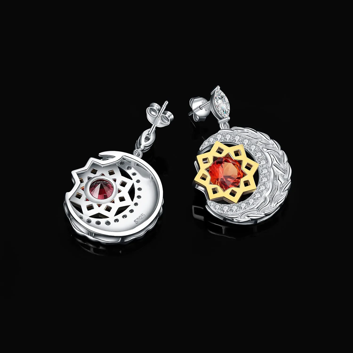 JewelryPalace Luna Stella 7.3ct orecchini argento zaffiro arancione